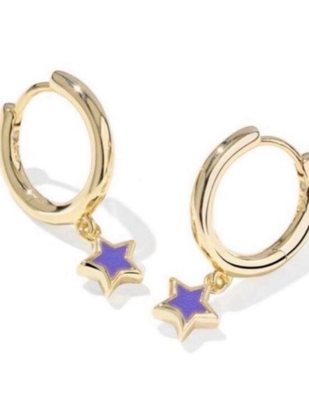Kendra Scott Gold Hoop Earrings with Purple Star Charms